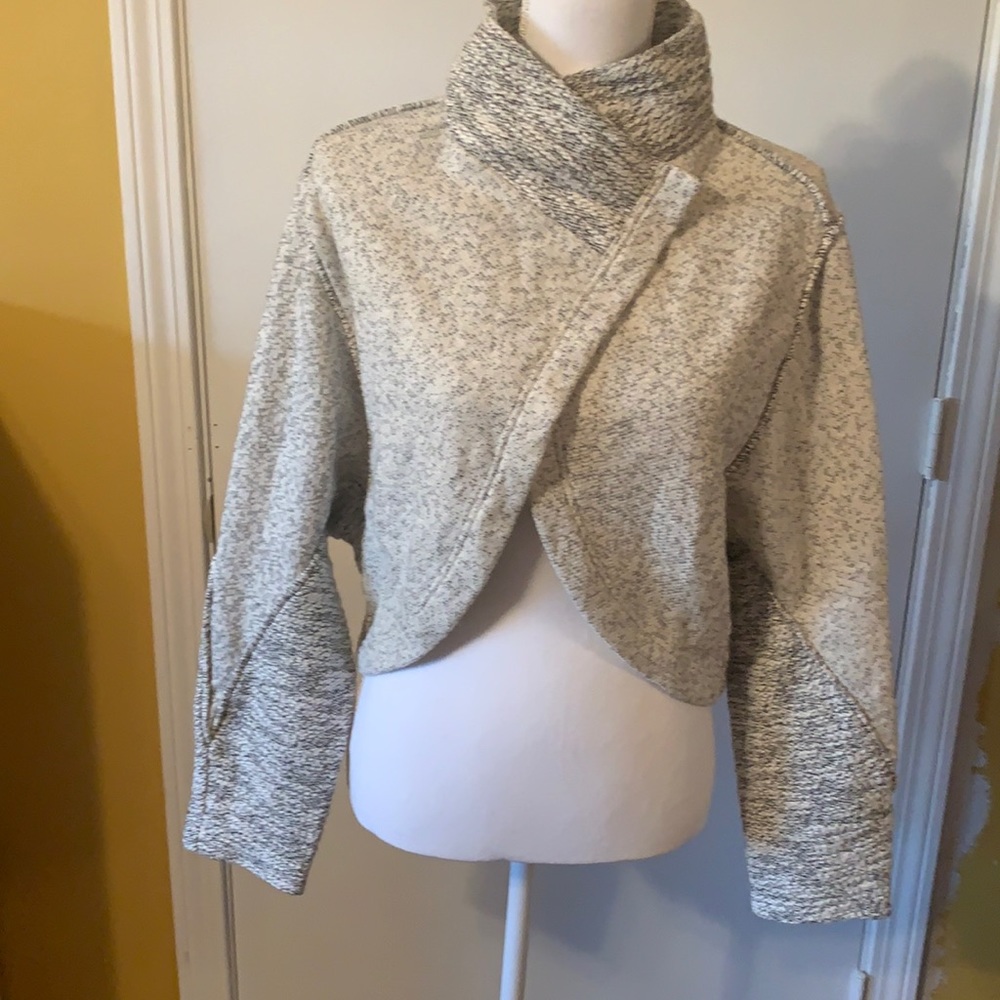 See By Chloe Cropped Wrap High Neck Cotton Cardigan Sweater 40